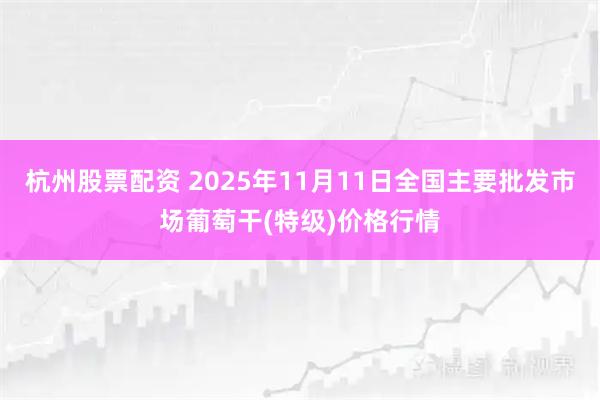 杭州股票配资 2025年11月11日全国主要批发市场葡萄干(特级)价格行情