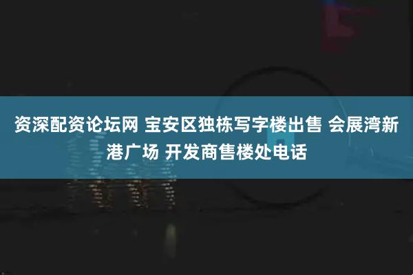 资深配资论坛网 宝安区独栋写字楼出售 会展湾新港广场 开发商售楼处电话
